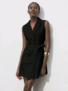SHEIN Black Sleeveless Blazer Mini Dress(19)